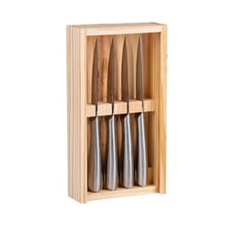 Sæt med steakknive 4-pak - rustfrit stål inkl. trææske