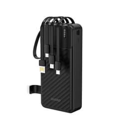 Dudao K11 Pro 20000mAh Powerbank med indbyggede USB-kabler - Sort