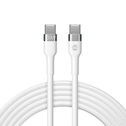 Forever USB-C Till USB-C Kabel 100W 2m Flexible - Vit