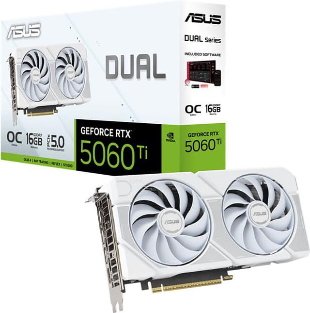 ASUS Dual GeForce RTX 5060 Ti OC grafikkort (16GB GDDR7)