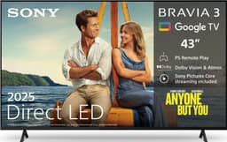 Sony 43” Bravia 3 4K LED smart TV (2025)