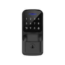 Single-Latch Fingerprint Smart Lock kompatibelt med Tuya WiFi — Password, Card, App & Key Access, Aluminum Alloy, Black