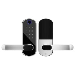 Smart Fingeravtrykksdørlås - Nøkkelfri adgang med fingeravtrykk, kode og nøkkel Sølv