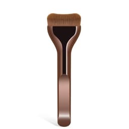 Tongue-Shaped Flat Foundation Brush Coffee Brown - Ultra-Thin Synthetic Bristle Makeup Brush with Case