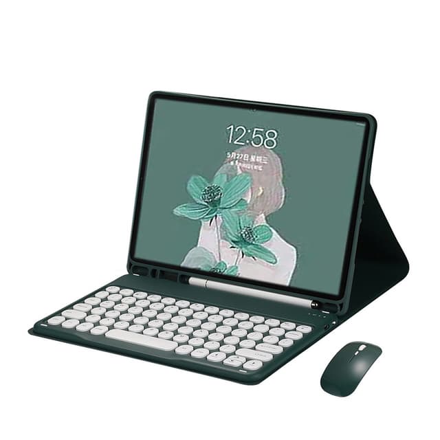 Bluetooth Tangentbordsfodral - Djupgrön + Mus för Samsung Galaxy Tab A