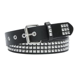 Pyramide firkantet perlebelte med nagler Sort M