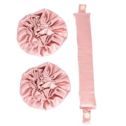 1-sæt Satin Heatless Hair Curler til at sove med om natten Lyserød
