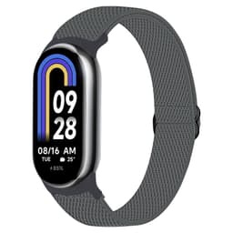 Elastisk nylon klokkerem til Xiaomi 8/9 (14mm) Mørk grå