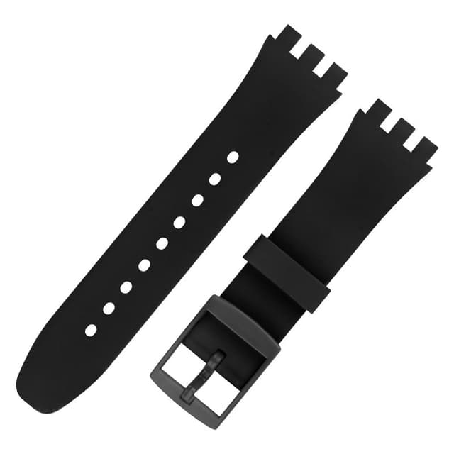 Premium silikone Swatch urrem udskiftning Black 20 mm