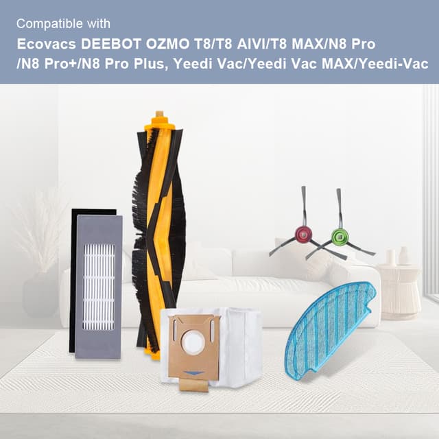 BSITSSS 6 Pièces Chiffon de Nettoyage pour Deebot N8, Serpillères Lavables et Réutilisables pour Ecovacs Deebot T8, Chiffons Rechange Lingettes pour Deebot N8+ N8 Pro N8 Pro+ T8+ T8 AIVI T8 Max