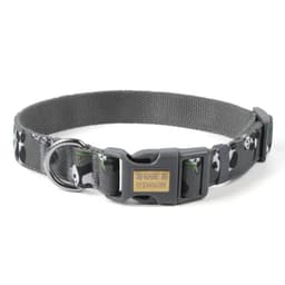 Mukava Puuvillakankainen Lemmikkipanta S Kaiverrettavalla Soljella Pienille ja Keskikokoisille Koirille Harmaa