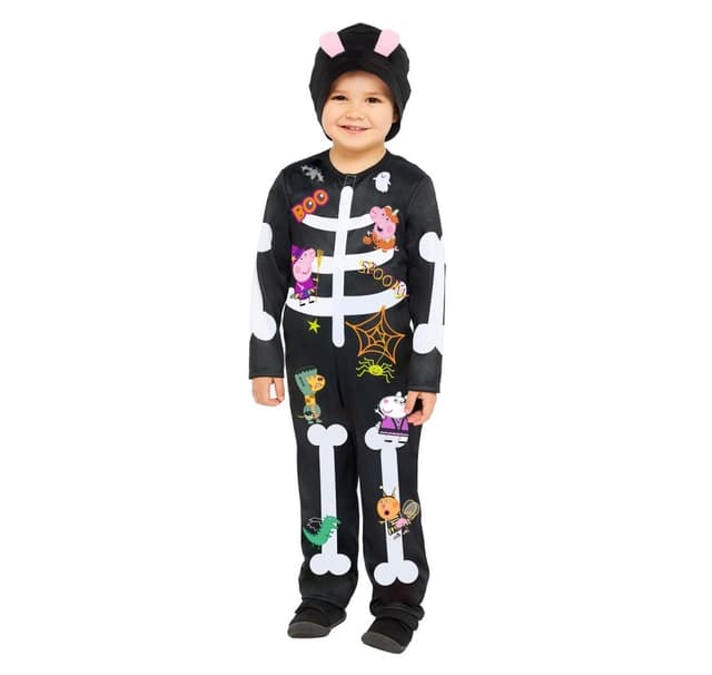 Børnekostume 'Peppa Skeleton' 3-4 år (104 cm)