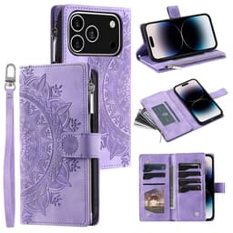 Lommeboketui kompatibelt med iPhone 17 Pro deksel etui mandala blomstermønster