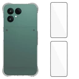 For Fairphone 6 Deksel TPU-telefondeksel med herdet glassbeskytter 2 stk. glass
