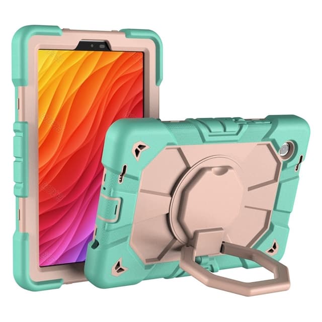 Til Samsung Galaxy Tab A11 Etui PC+Silikone Tablet Cover Green + Pink