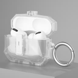 COTECI For AirPods Pro 3 Beskyttende Etui Med Metallkrok - Gjennomsiktig