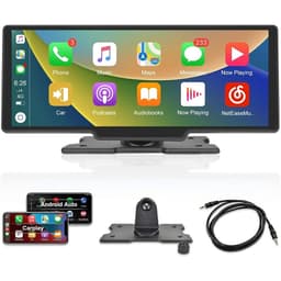 Trådløs CarPlay-skærm 10,3"" HD-berøringsskærm Bilradio CarPlay/Android Auto FM-sender