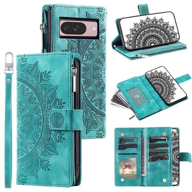 Til Google Pixel 10 Pro / 10 / 9 Pro / 9 tegnebogscover Cover Shell Mandala Blomstermønster