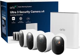 Arlo Ultra 3 4K overvåkningskamera (4-pk, hvit)