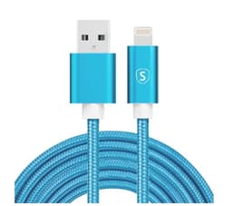 SiGN USB-A till Lightning kabel 2.1A 2m Nylon - Blå