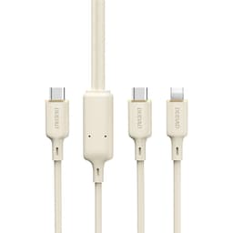 Dudao 2in1 USB-C till USB-C lightning Kabel 1.2m - Beige