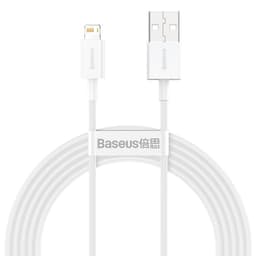 Baseus Superior USB-A till Lightning kabel 2m - Vit