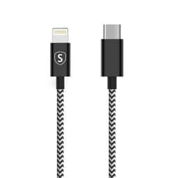 SiGN Skin USB-C till Lightning kabel 2.1A 2m - Svart/Vit