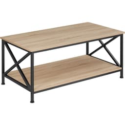 tectake Sofabord Pittsburgh 100 x 55 x 45.5 cm Industrielt Lyst Træ, Egetræ Sonoma