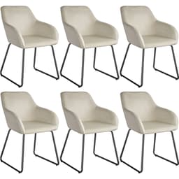 tectake Matstol Jeane i sammetslook 6-pack