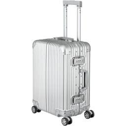 tectake Kabinväska Airway i aluminium, TSA-lås, 4 dubbelhjul 38 x 24.5 x 53 cm Silver