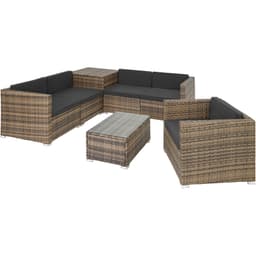tectake Polyrattan Loungesæt Pisa 67 x 75 x 64.5 cm Natur