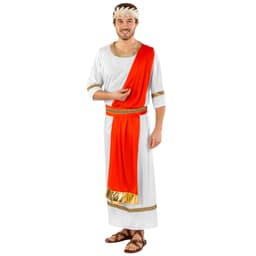 tectake Maskeraddräkt Herr Gaius Julius Caesar XL, vit