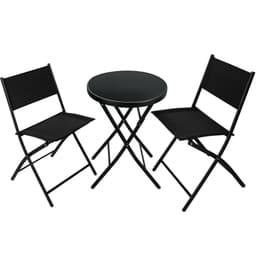 tectake Cafésæt Düsseldorf 45.5 x 58 x 81 cm Sort