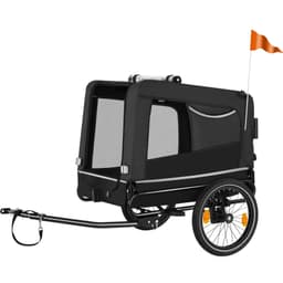 tectake Cykeltrailer til hunde WoofRider, foldbar, op til 40 kg 141 x 78.5 x 89 cm Sort