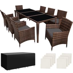 tectake Polyrattan loungesæt Menorca 59 x 57 x 86 cm Sort/Brun