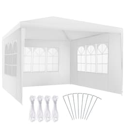 tectake Havepavillon Barinas med 3 sidepaneler, vandtæt, 3x3m 300 x 300 x 250 cm Hvid