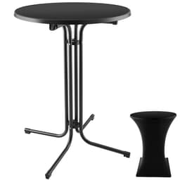 tectake Hopfällbart ståbord Eren med överdrag 90x110 cm 90 x 90 x 110 cm Svart