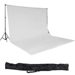 tectake Fotobakgrund / Backdrop set 3x6m med väska 300 x 600 x 180 cm Vit