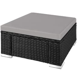 tectake Pall Bitonto i konstrotting med dyna 53 x 53 x 26 cm Svart/Grå