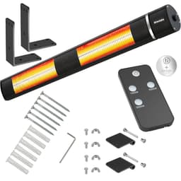 tectake Infrarød varmelampe Solaris Horizon 3000W, aluminiumskabinet 95 x 10.5 x 8 cm Sort