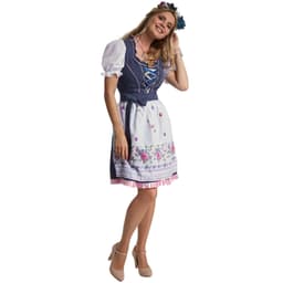 tectake Maskeraddräkt mini-dirndl oktoberfestklänning  Garching modell 2 dam M, blå/vit