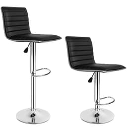 tectake Barstole, sæt med 2 stk., i kunstlæder og krom 60-81cm 38 x 40 x 109 cm Sort