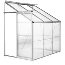 tectake Väggväxthus av aluminium utan fundament 192x128x202cm 192 x 128 x 202 cm Transparent