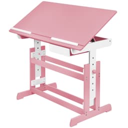 tectake Skrivebord til børn med kant 109 x 55 x 94 cm Lyserød