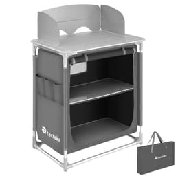 tectake Campingkøkken Premium med 2 rum 76 x 53.5 x 107 cm Grå