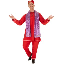 tectake Indisk kostume mand M, rød