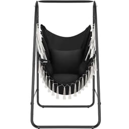 tectake Hängstol Alison, boho-stil, bärkapacitet 160kg 100 x 85 x 154.5 cm Svart