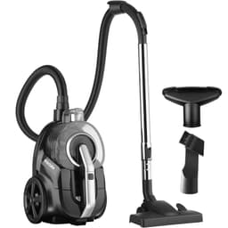 tectake Dammsugare VC900, 900 W, påslös, hårda golv och mattor 43 x 27 x 117 cm Svart/Grå