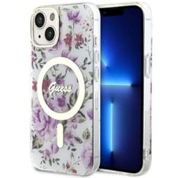 Guess Mobilskal till iPhone 14 Plus MagSafe Flower - Transparent