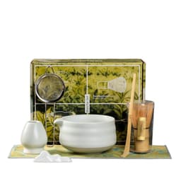 Matcha-sett 7 deler med tut – Kaolin matcha-kit med visp, sikt og bolle for tradisjonell teseremoni Hvit